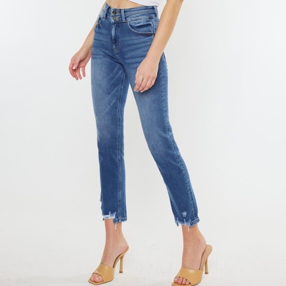 KanCan Cadence Ultra‎ High Rise Slim Straight Jeans, Medium Wash - Picture 9 of 10